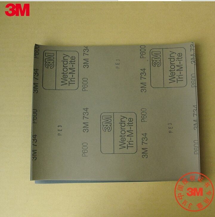 供应正品3M734水砂纸400-1200目广东3M代理商 3M734水砂纸400-1200目 230*280 400-1200精度 起订量不限